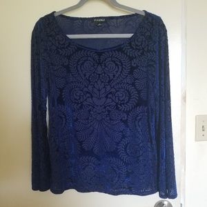 Blue, long sleeve shirt (plus size)